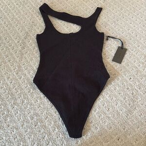 H:ours cross neck bodysuit NWT